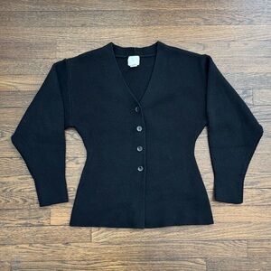 H&M Black Ribbed V-Neck Cardigan